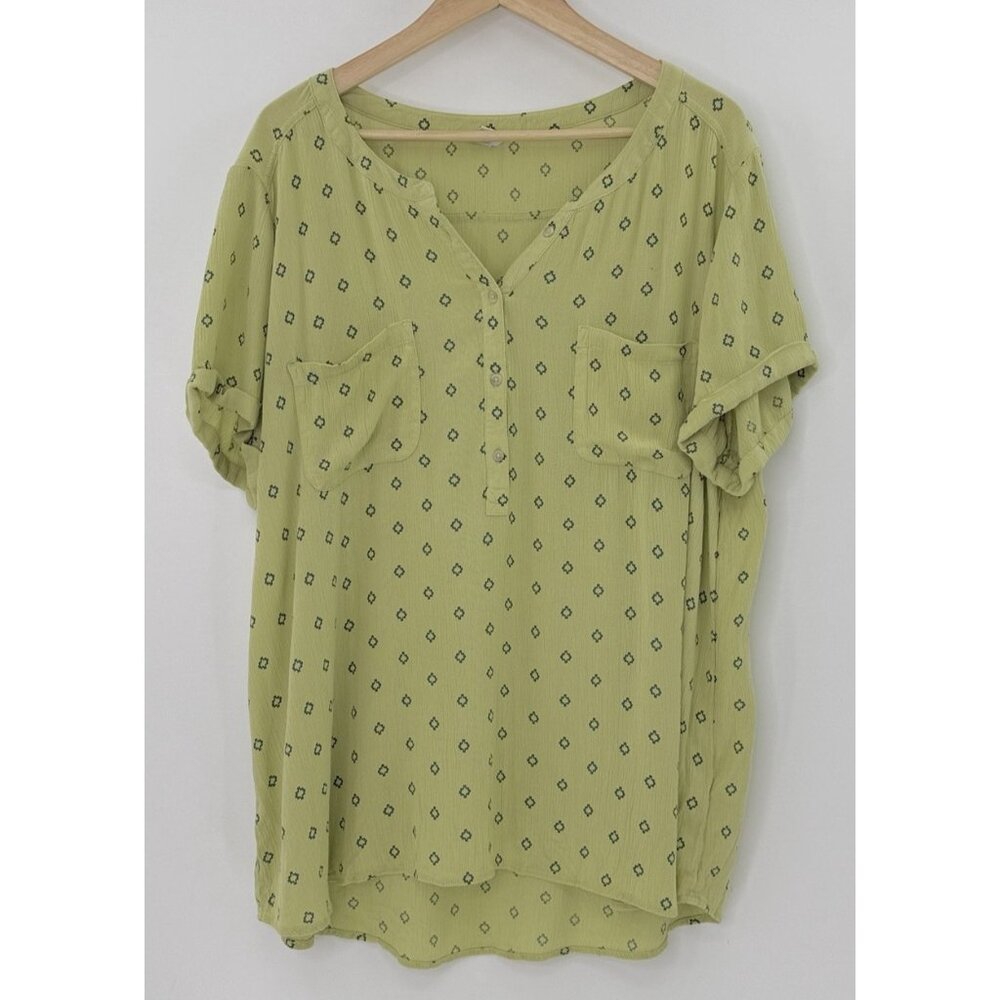 Sonoma Green Blouse with Pattern